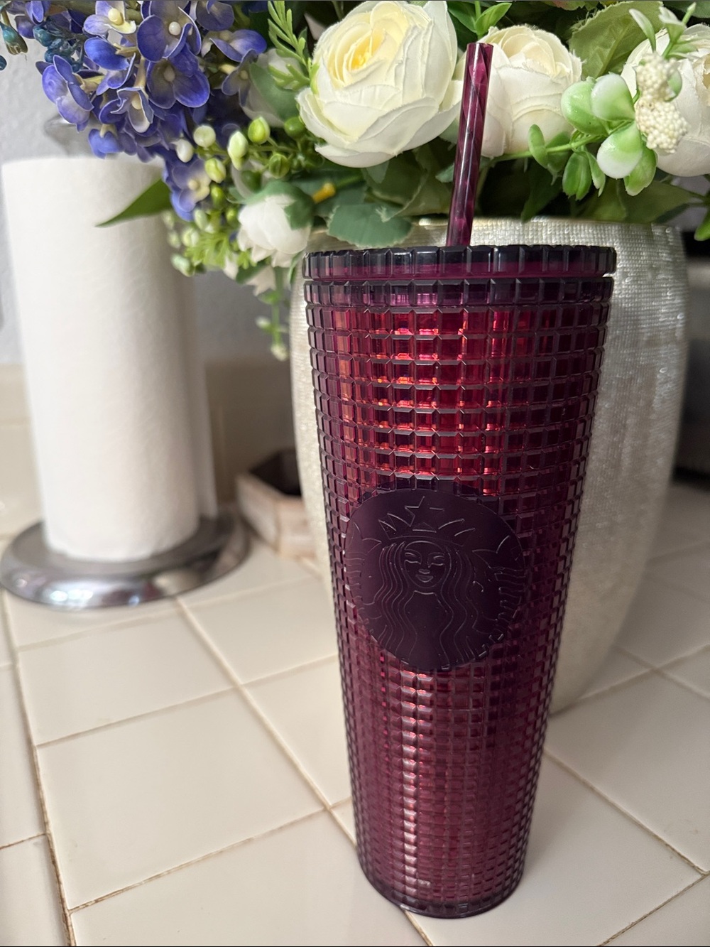 Starbucks Purple Tumbler with Straw